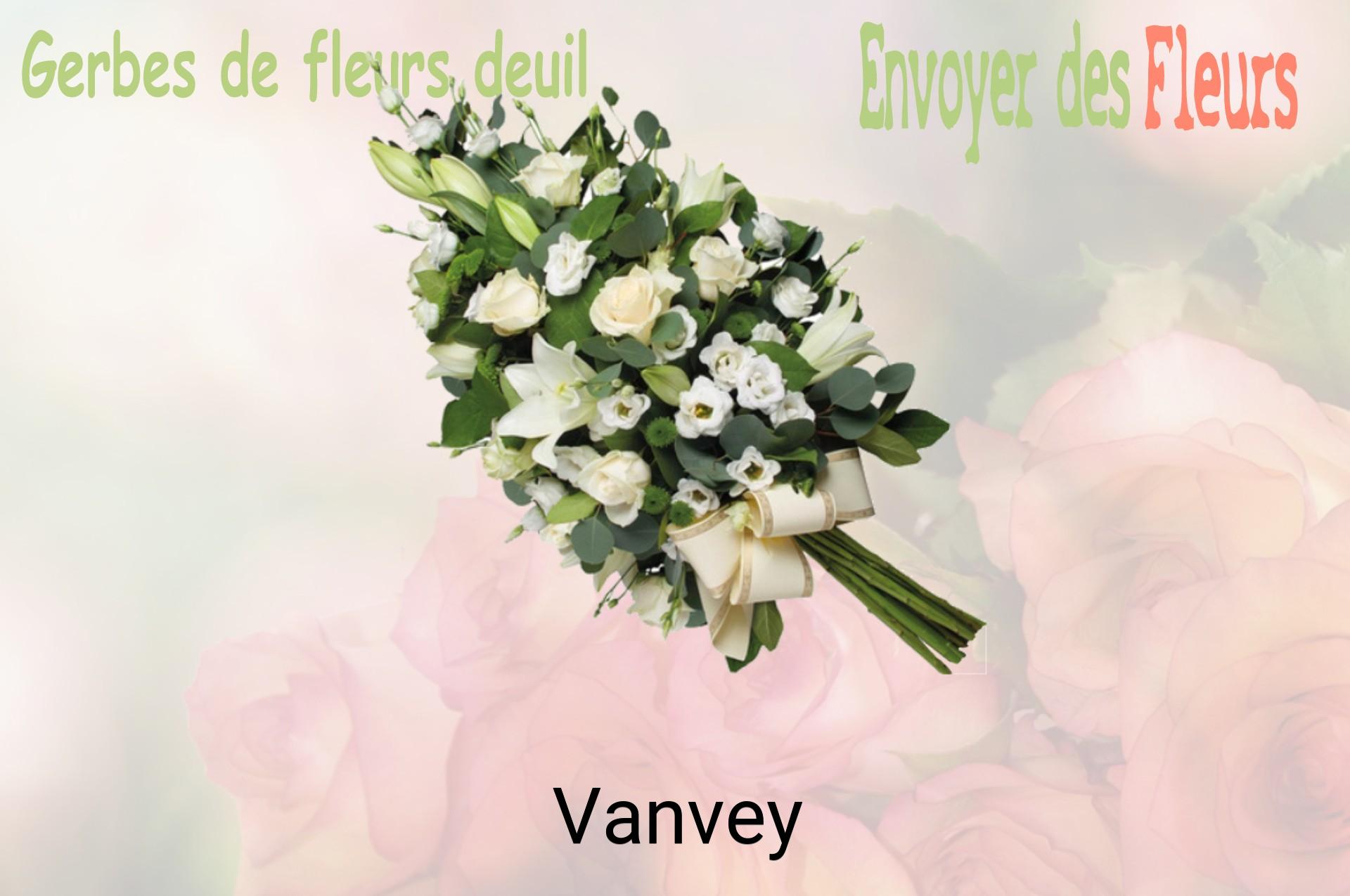 Gerbe de fleurs de deuil livrée à Vanvey